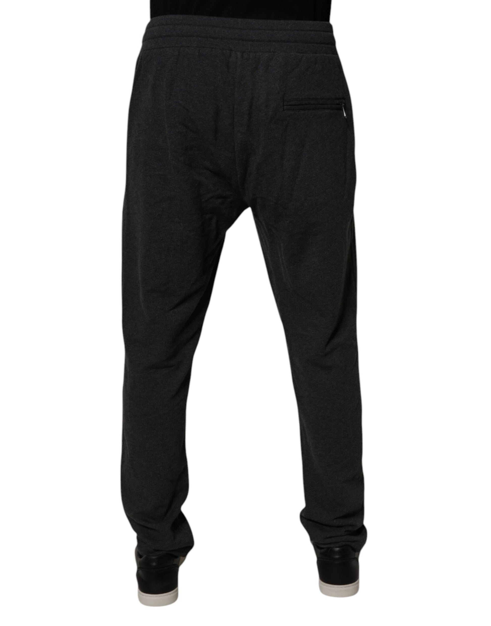 Dolce & Gabbana Dark Gray Logo Cotton Jogger Sweatpants Pants by Dolce & Gabbana
