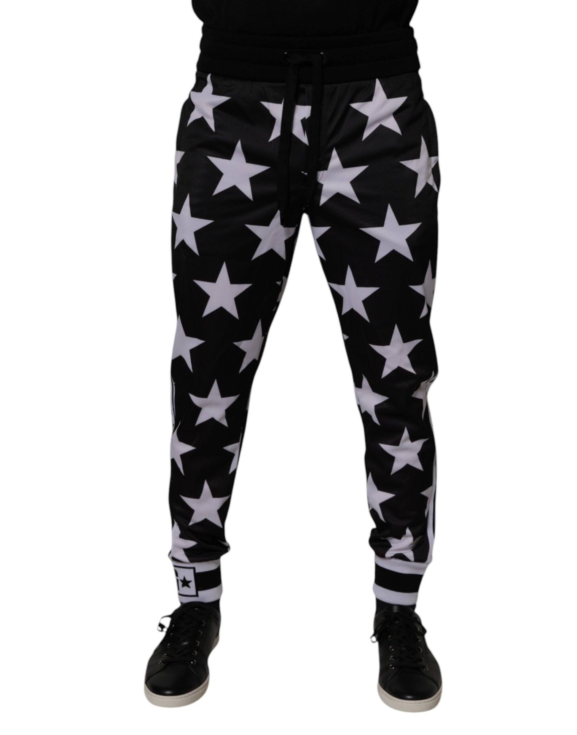 Dolce & Gabbana Black White Stars Jogger Men Sweatpants Pants by Dolce & Gabbana