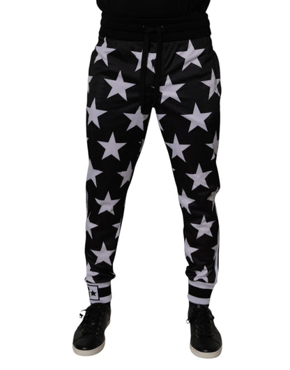 Dolce & Gabbana Black White Stars Jogger Men Sweatpants Pants by Dolce & Gabbana