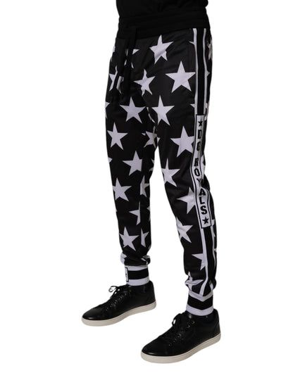 Dolce & Gabbana Black White Stars Jogger Men Sweatpants Pants by Dolce & Gabbana