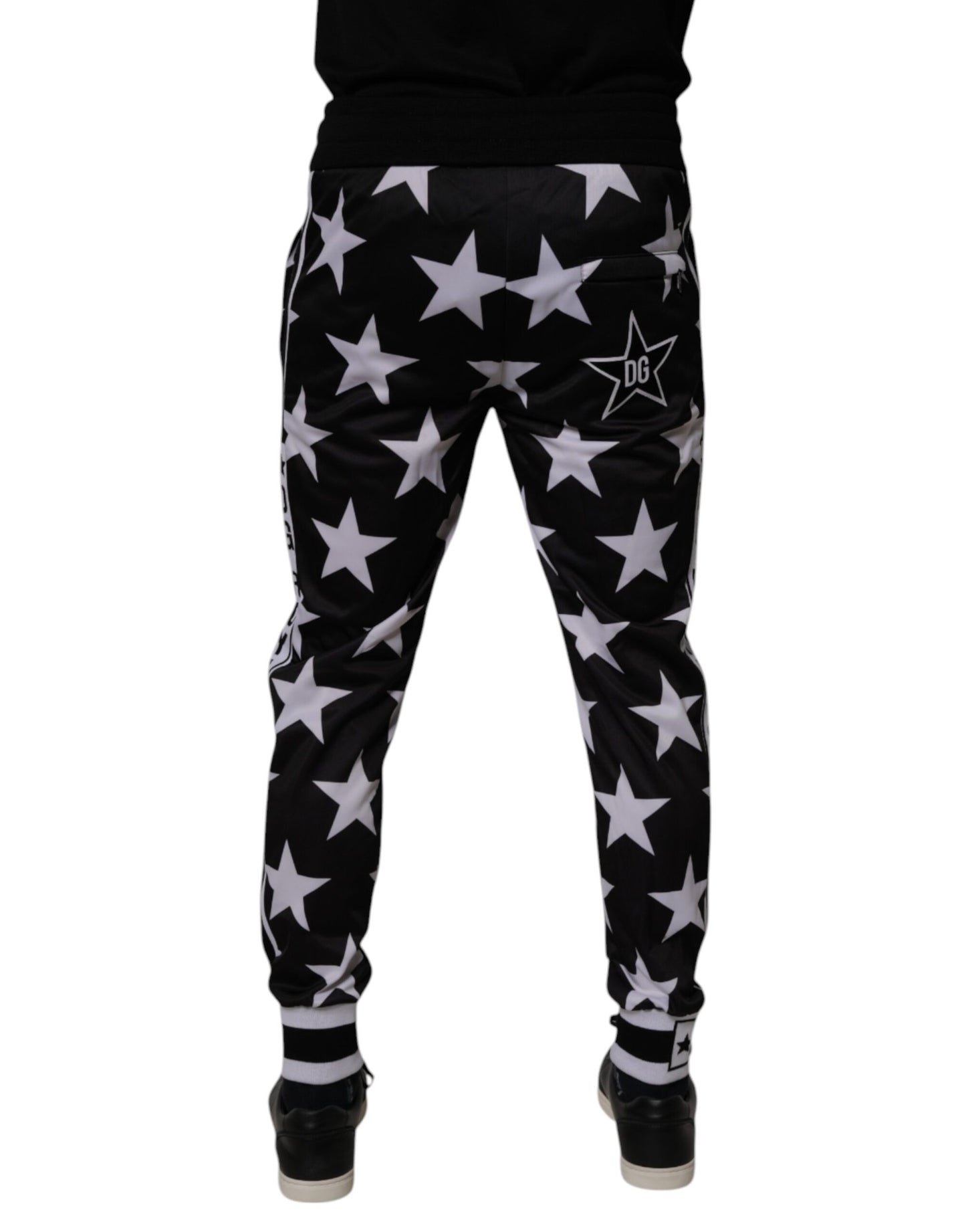 Dolce & Gabbana Black White Stars Jogger Men Sweatpants Pants by Dolce & Gabbana