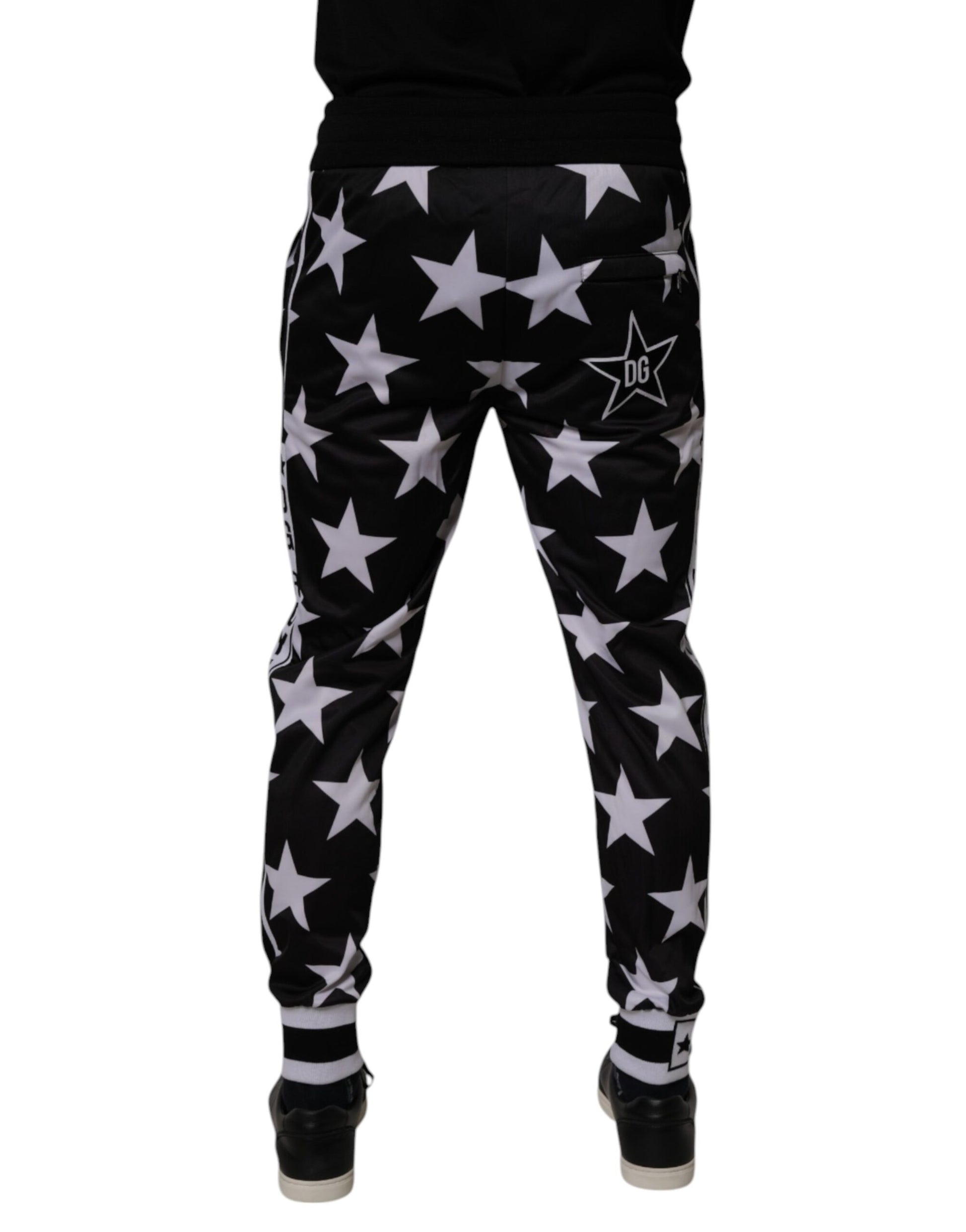 Dolce & Gabbana Black White Stars Jogger Men Sweatpants Pants by Dolce & Gabbana