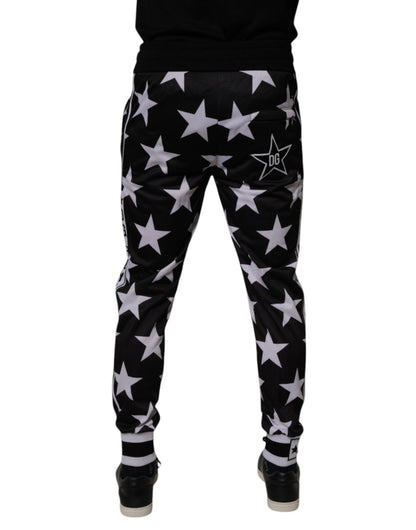 Dolce & Gabbana Black White Stars Jogger Men Sweatpants Pants by Dolce & Gabbana