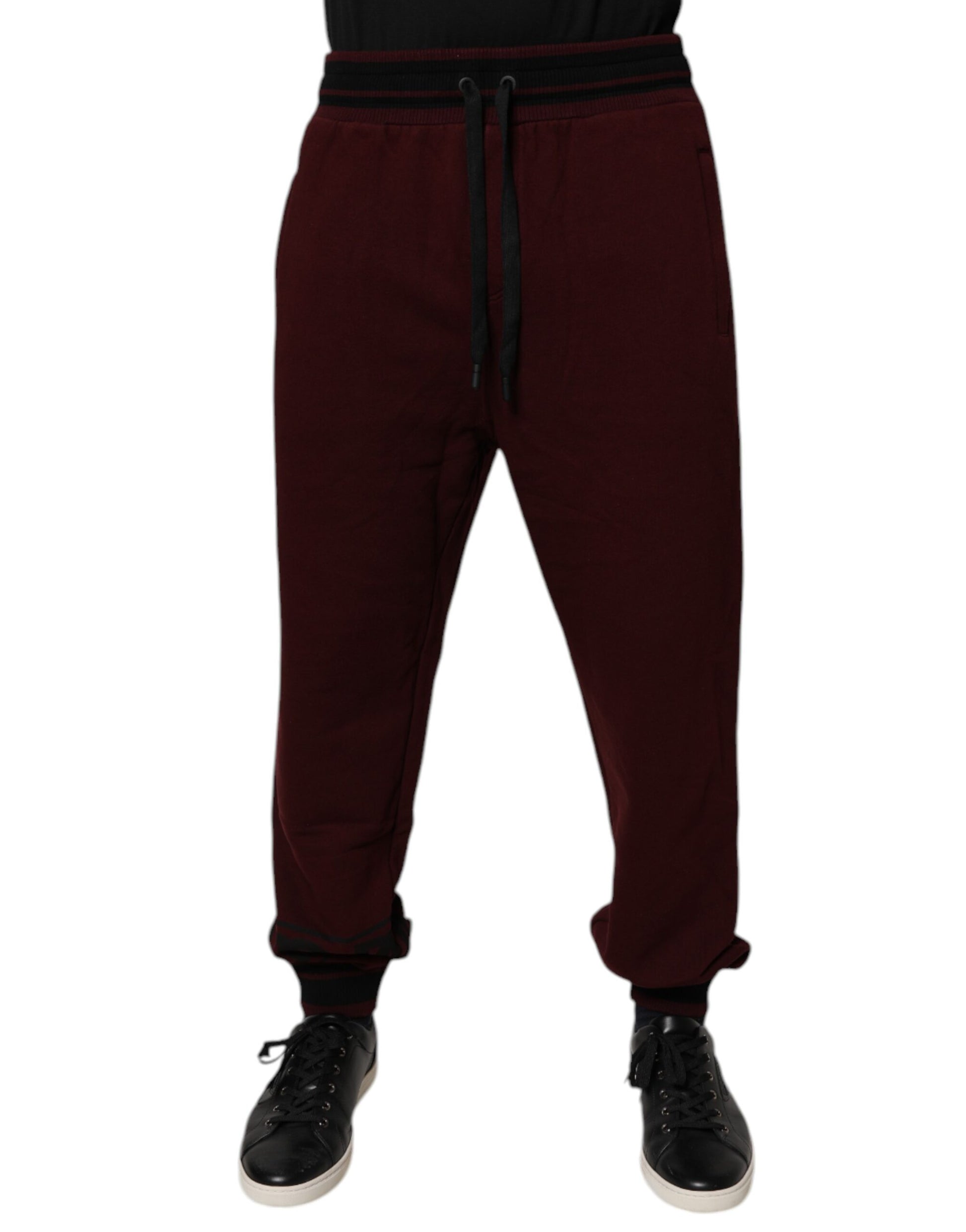 Dolce & Gabbana Bordeaux Cotton Jogger Men Sweatpants Pants by Dolce & Gabbana