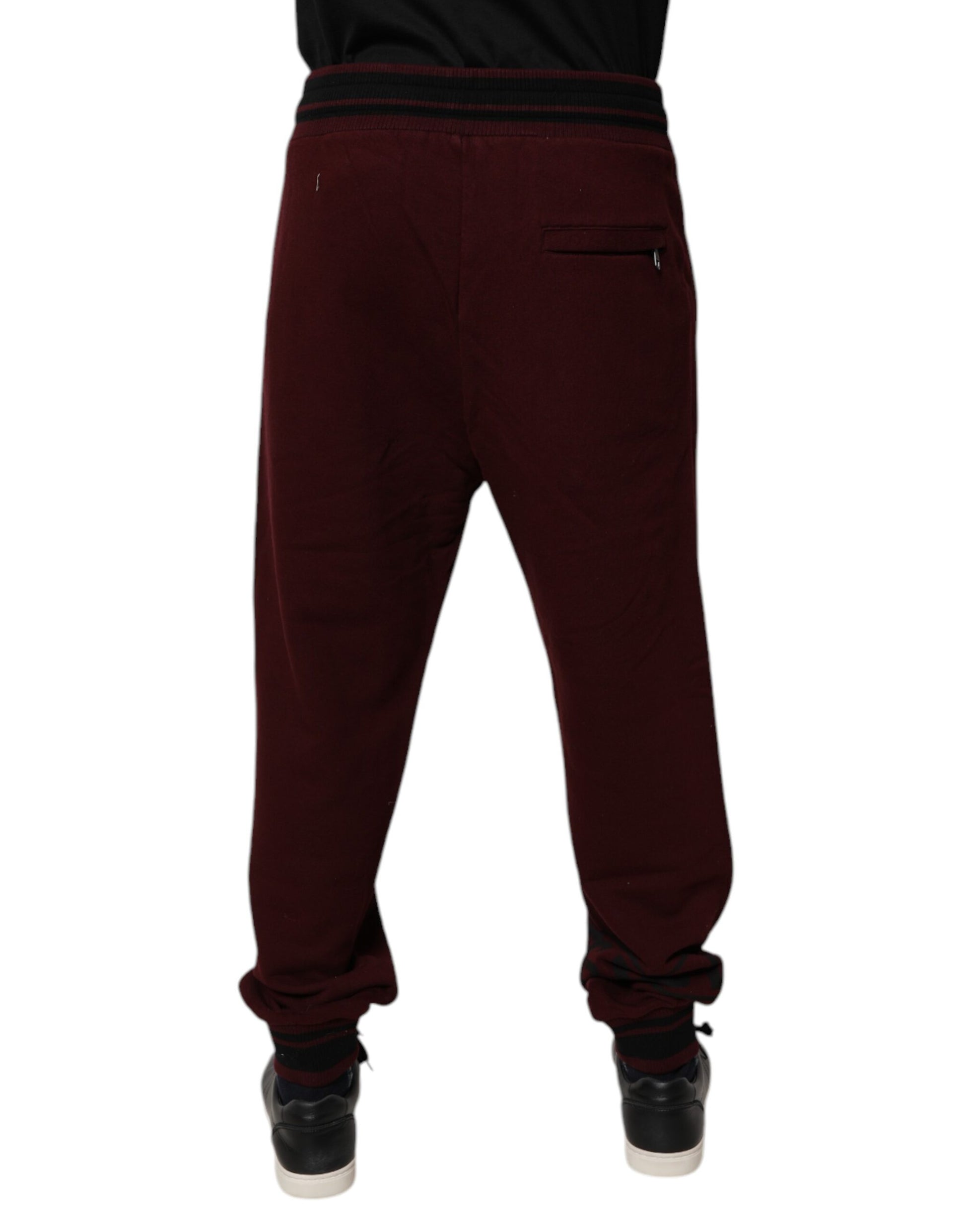 Dolce & Gabbana Bordeaux Cotton Jogger Men Sweatpants Pants by Dolce & Gabbana
