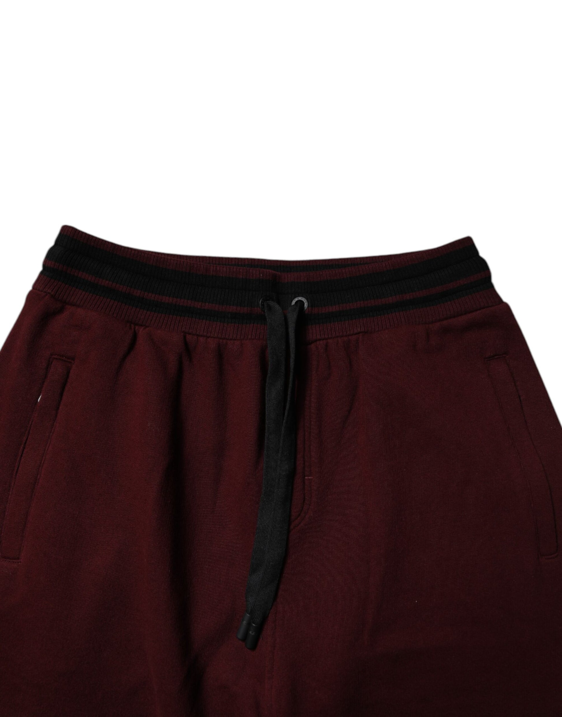 Dolce & Gabbana Bordeaux Cotton Jogger Men Sweatpants Pants by Dolce & Gabbana