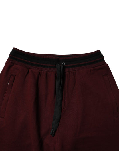 Dolce & Gabbana Bordeaux Cotton Jogger Men Sweatpants Pants by Dolce & Gabbana