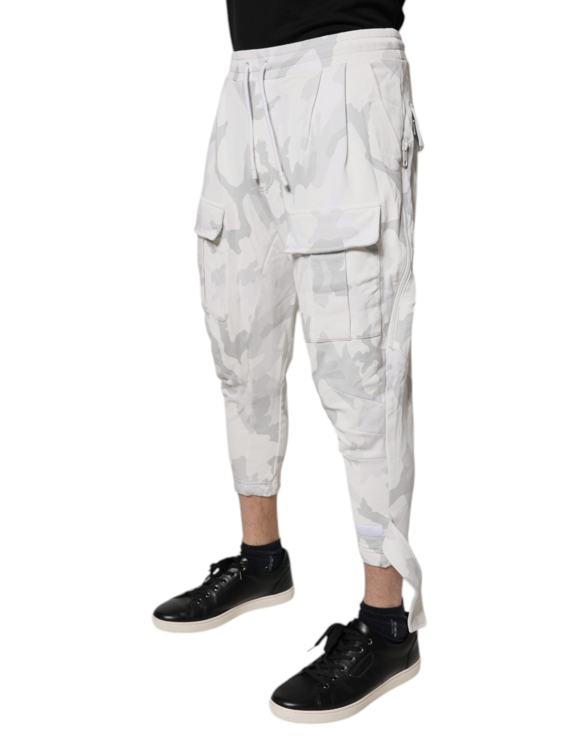 Dolce & Gabbana White Camouflage Cargo Jogger Sweatpants Pants by Dolce & Gabbana