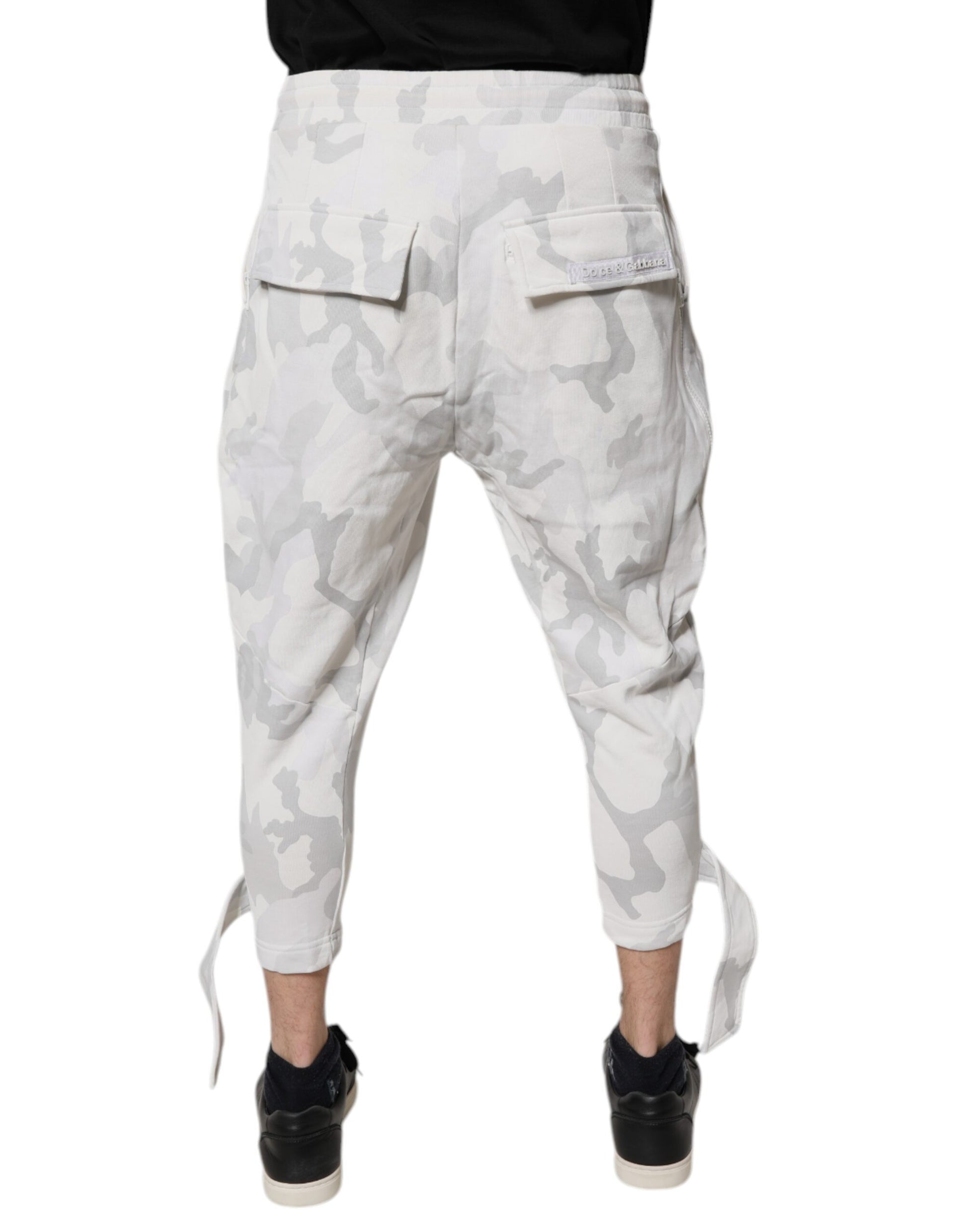 Dolce & Gabbana White Camouflage Cargo Jogger Sweatpants Pants by Dolce & Gabbana
