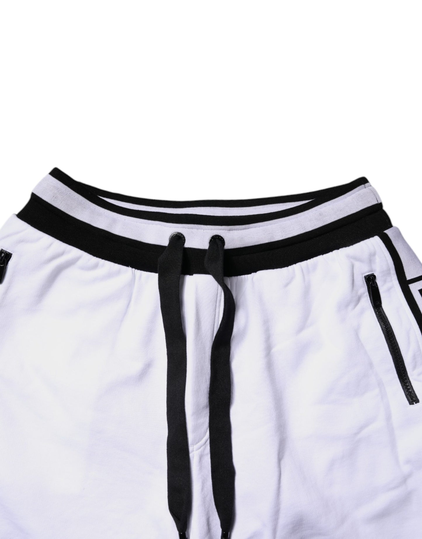 Dolce & Gabbana Black White Cotton Layered Sweatpants Pants by Dolce & Gabbana