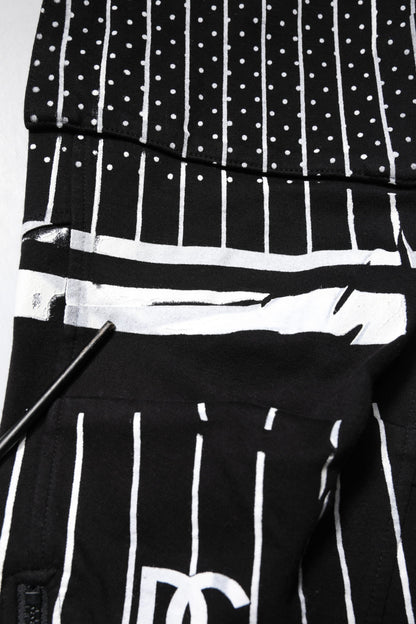 Dolce & Gabbana Black Polka Dot Stripes Cargo Jogger Sweatpants Pants by Dolce & Gabbana