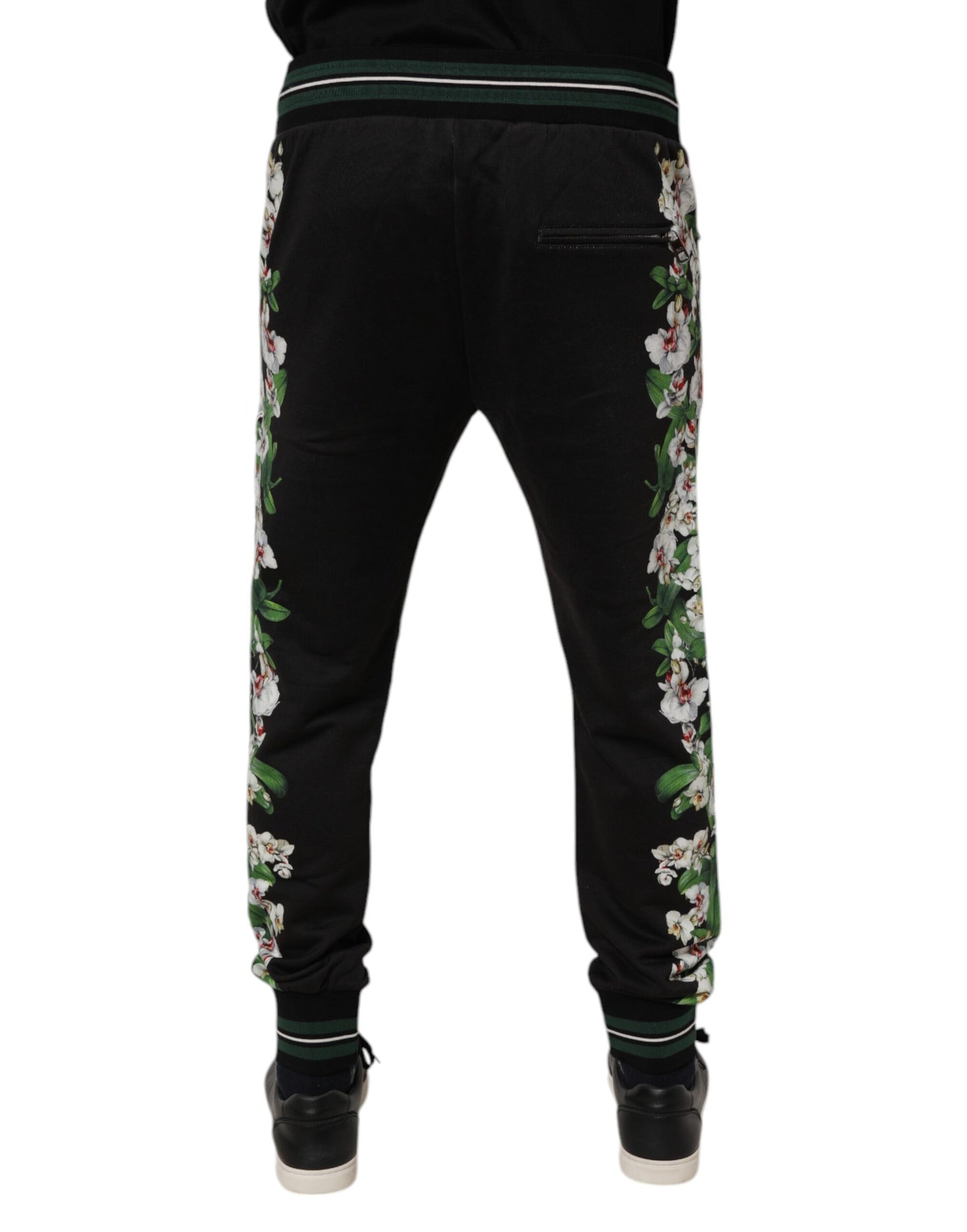 Dolce & Gabbana Black Floral King Men Jogger Sweatpants Pants by Dolce & Gabbana