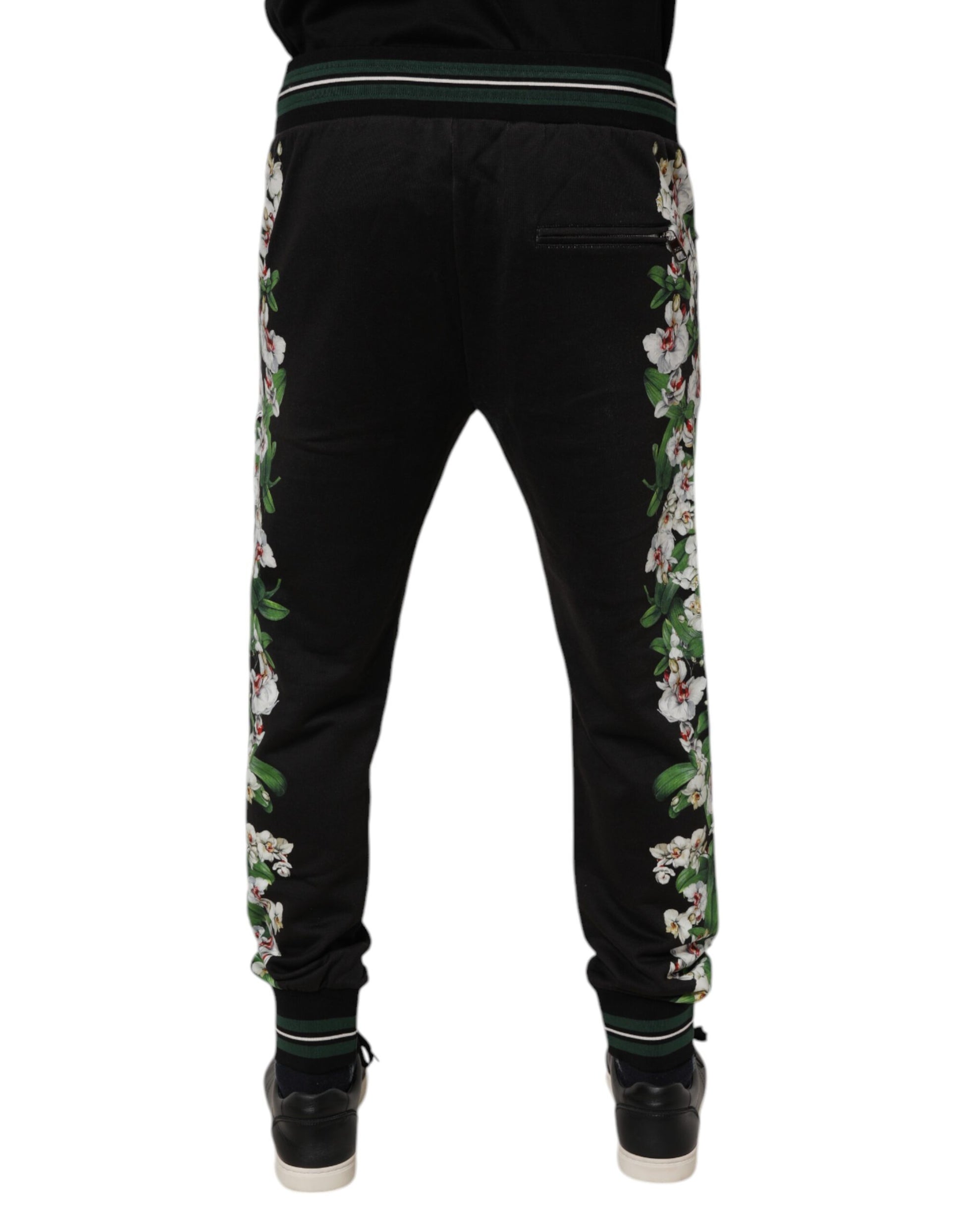Dolce & Gabbana Black Floral King Men Jogger Sweatpants Pants by Dolce & Gabbana