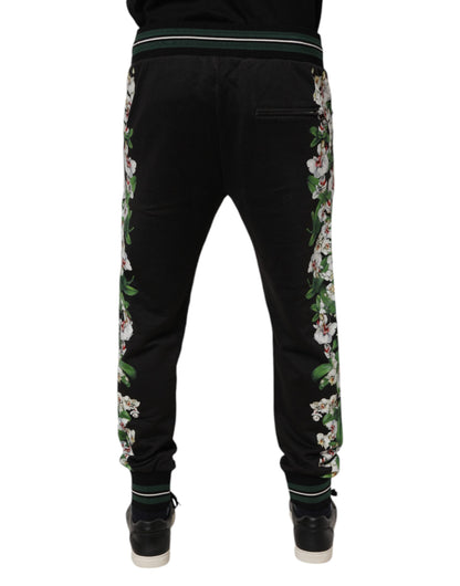 Dolce & Gabbana Black Floral King Men Jogger Sweatpants Pants by Dolce & Gabbana