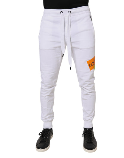 Dolce & Gabbana White Logo Tape Jogger Cotton Sweatpants Pants by Dolce & Gabbana