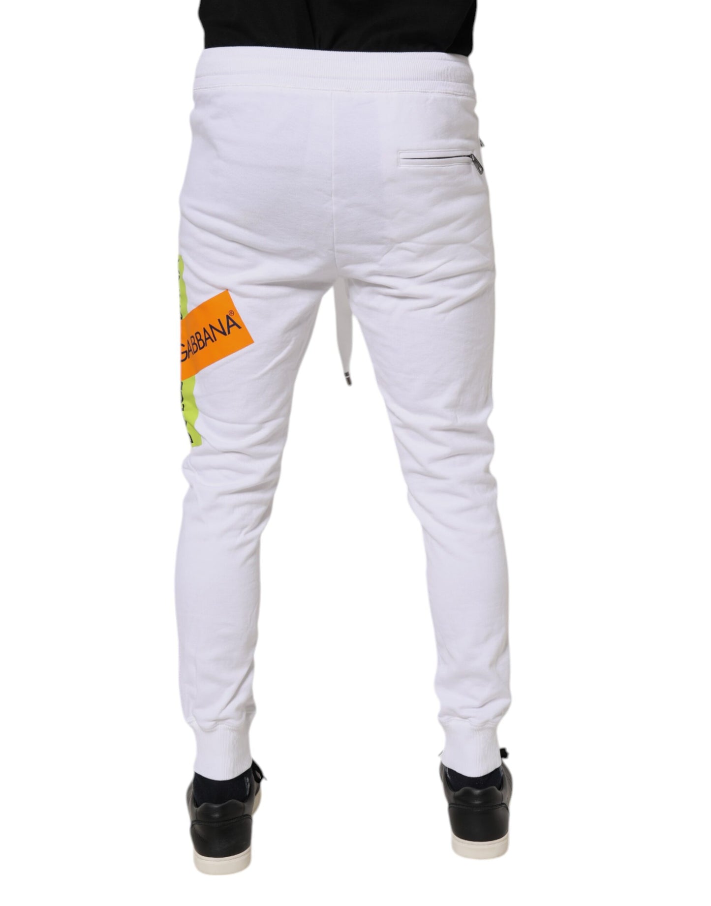 Dolce & Gabbana White Logo Tape Jogger Cotton Sweatpants Pants by Dolce & Gabbana