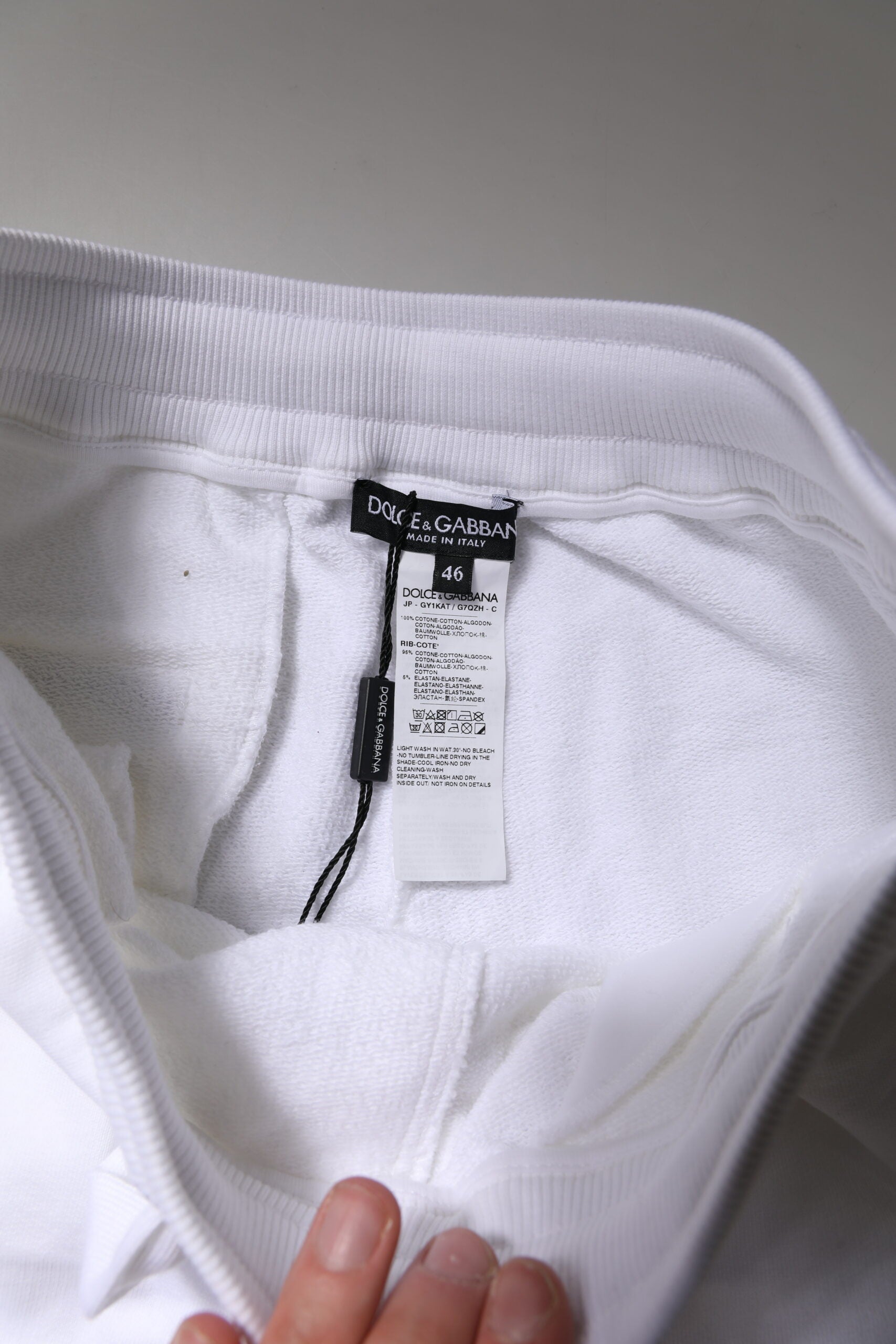 Dolce & Gabbana White Logo Tape Jogger Cotton Sweatpants Pants by Dolce & Gabbana