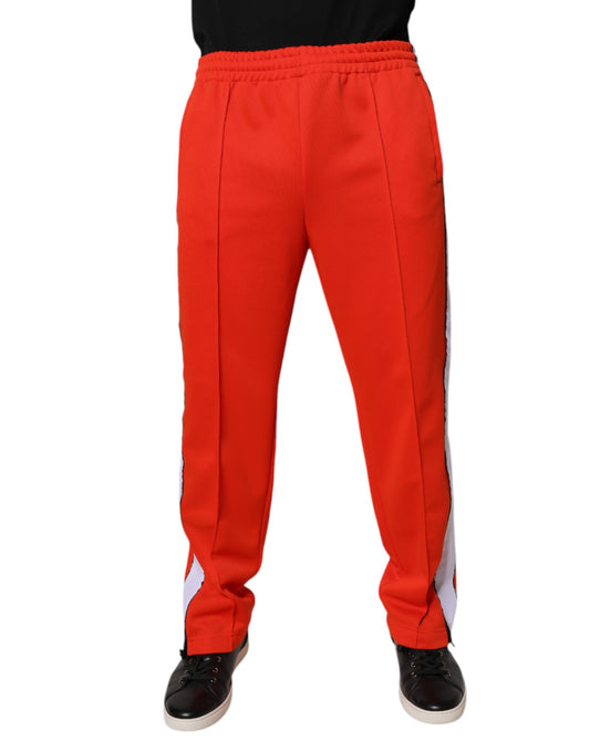 MSGM Red White Mid Waist Men Jogger Sweatpants Pants by MSGM