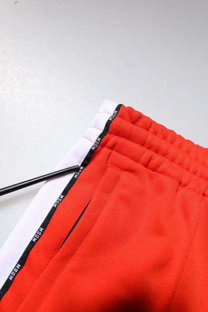 MSGM Red White Mid Waist Men Jogger Sweatpants Pants by MSGM