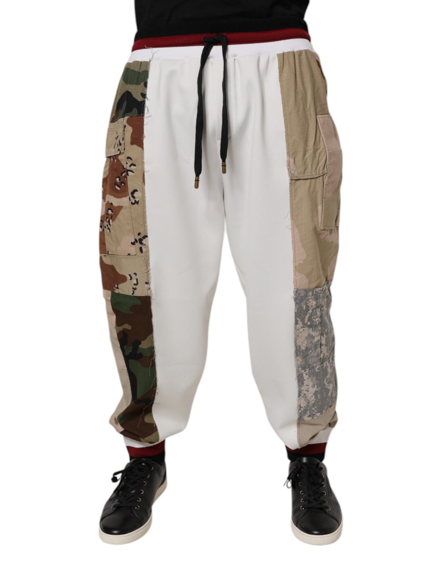 Dolce & Gabbana White Camouflage Patchwork Sweatpants Pants by Dolce & Gabbana
