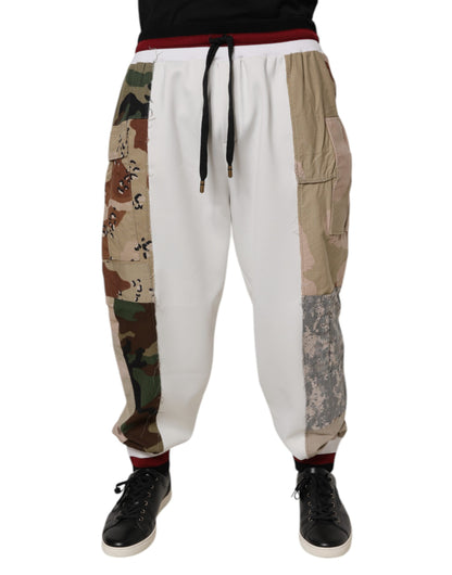 Dolce & Gabbana White Camouflage Patchwork Sweatpants Pants by Dolce & Gabbana