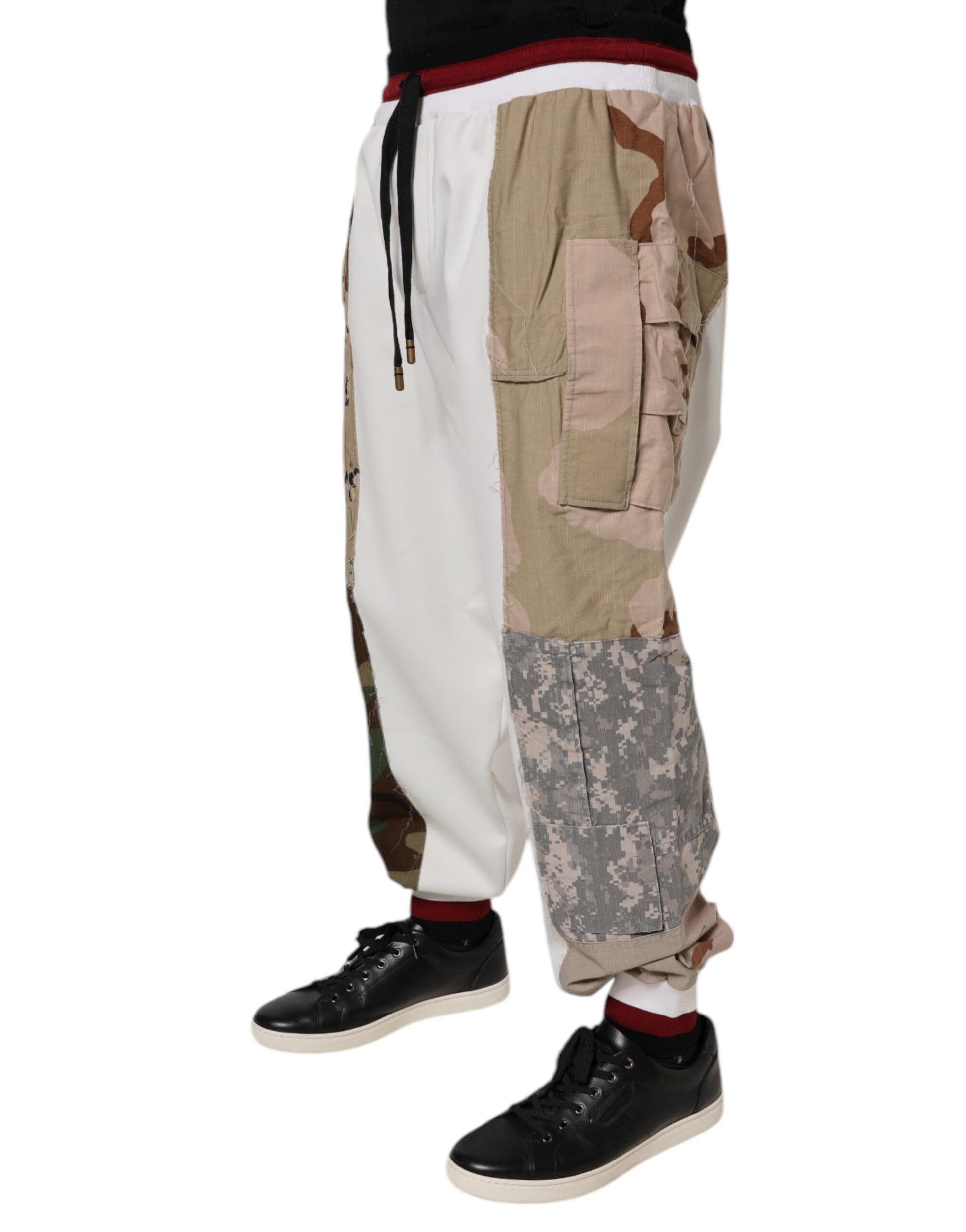 Dolce & Gabbana White Camouflage Patchwork Sweatpants Pants by Dolce & Gabbana