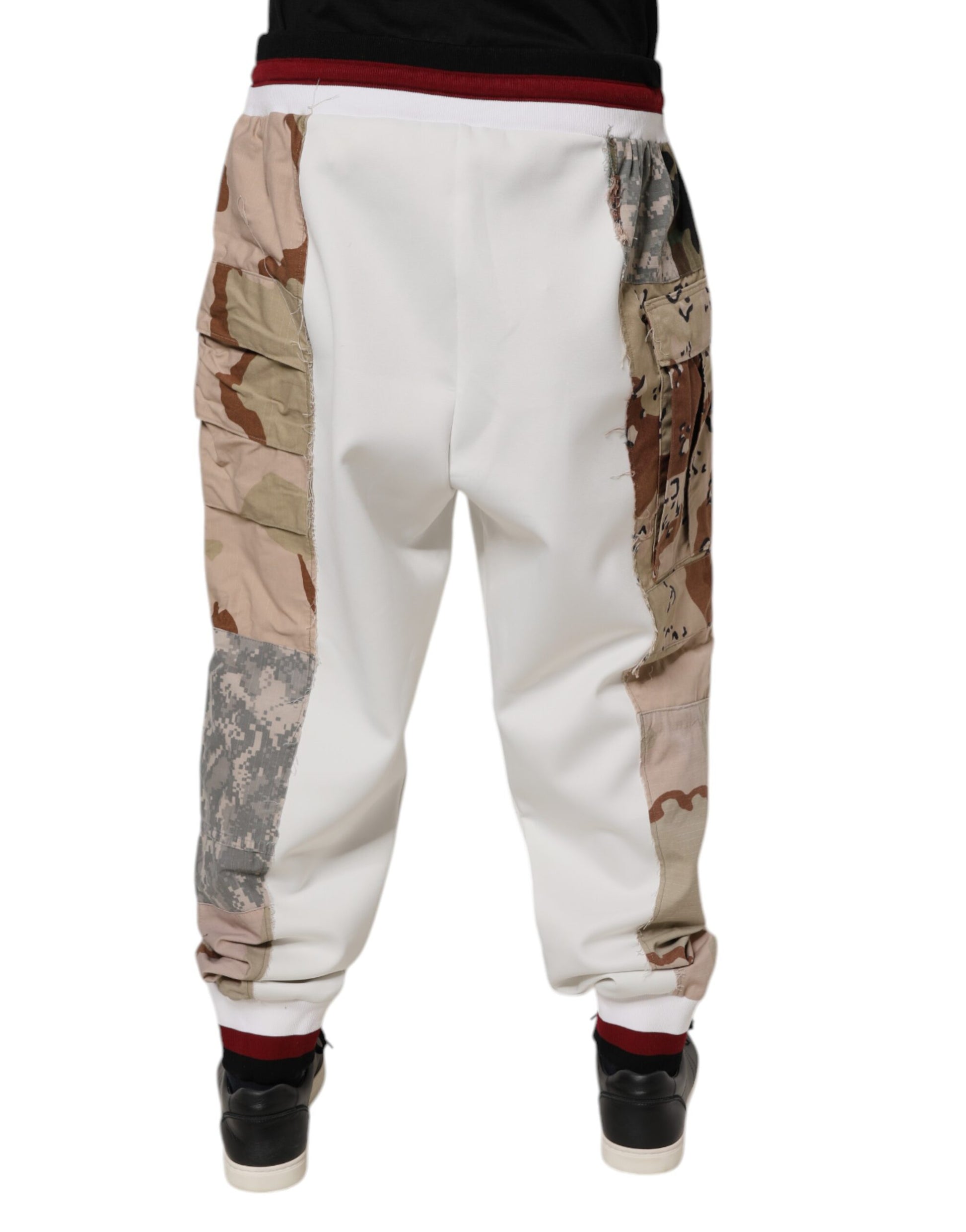 Dolce & Gabbana White Camouflage Patchwork Sweatpants Pants by Dolce & Gabbana