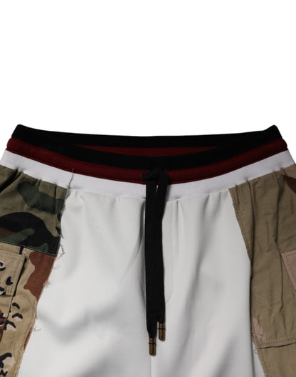 Dolce & Gabbana White Camouflage Patchwork Sweatpants Pants by Dolce & Gabbana