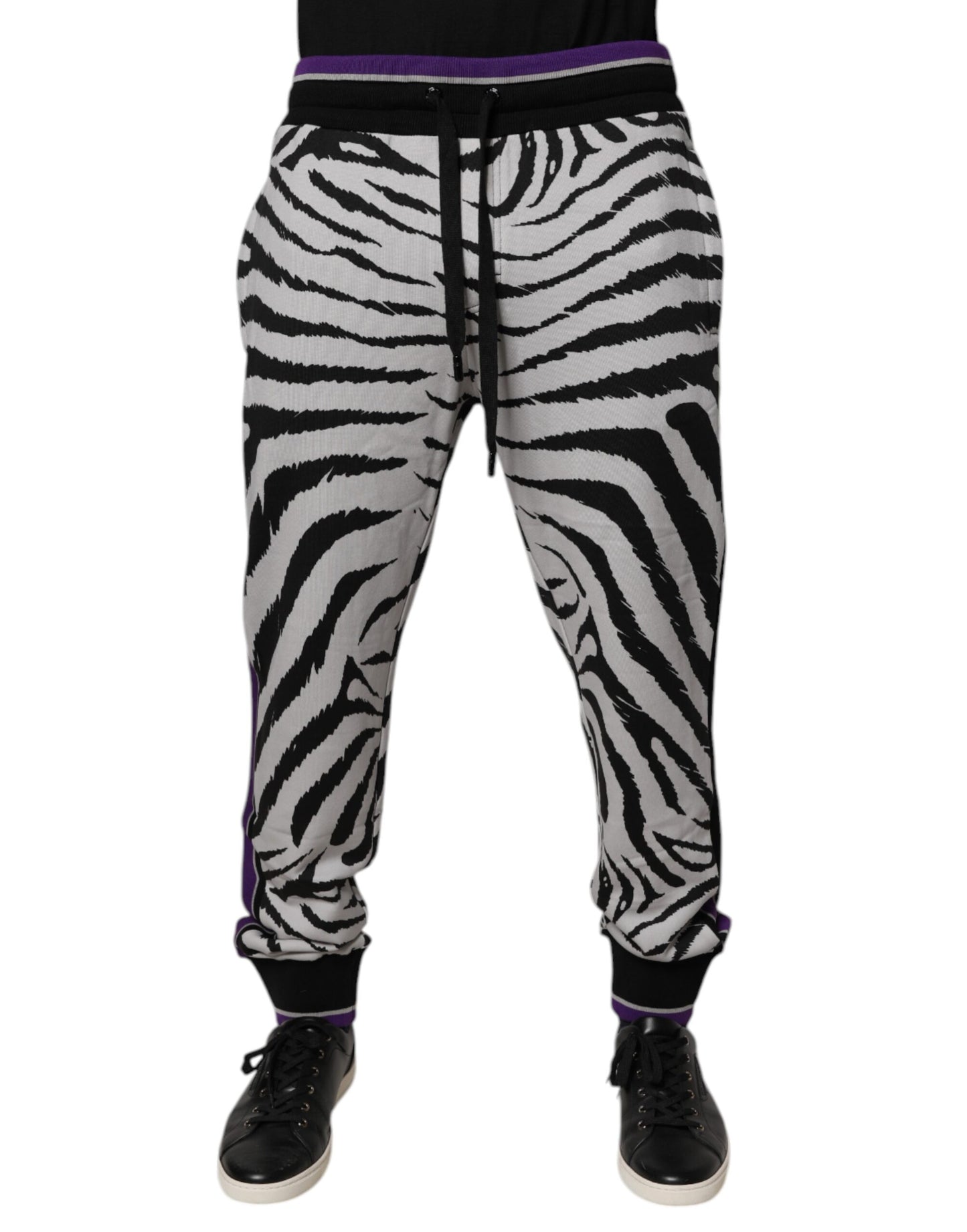 Dolce & Gabbana Black White Zebra Men Jogger Sweatpants Pants by Dolce & Gabbana