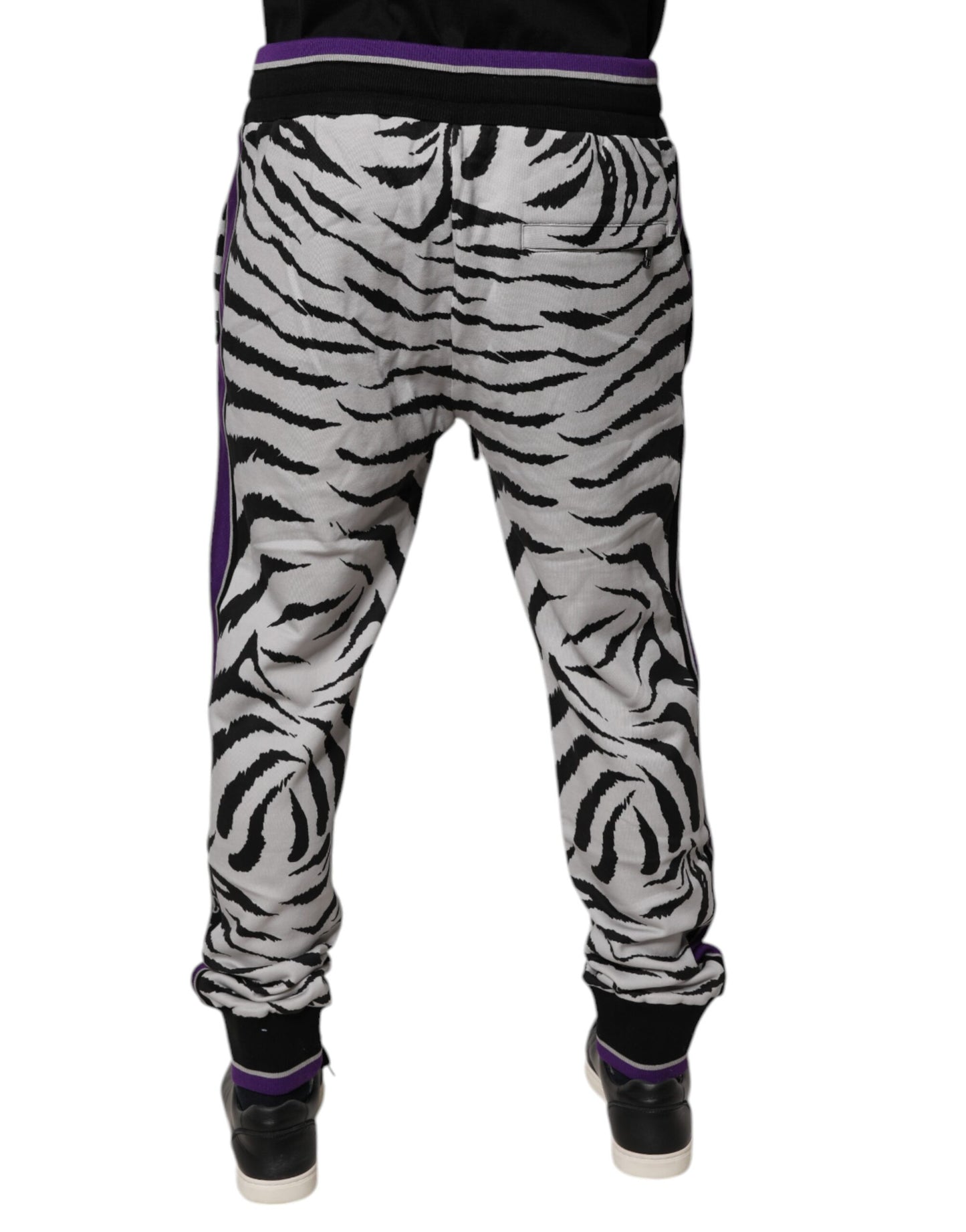 Dolce & Gabbana Black White Zebra Men Jogger Sweatpants Pants by Dolce & Gabbana