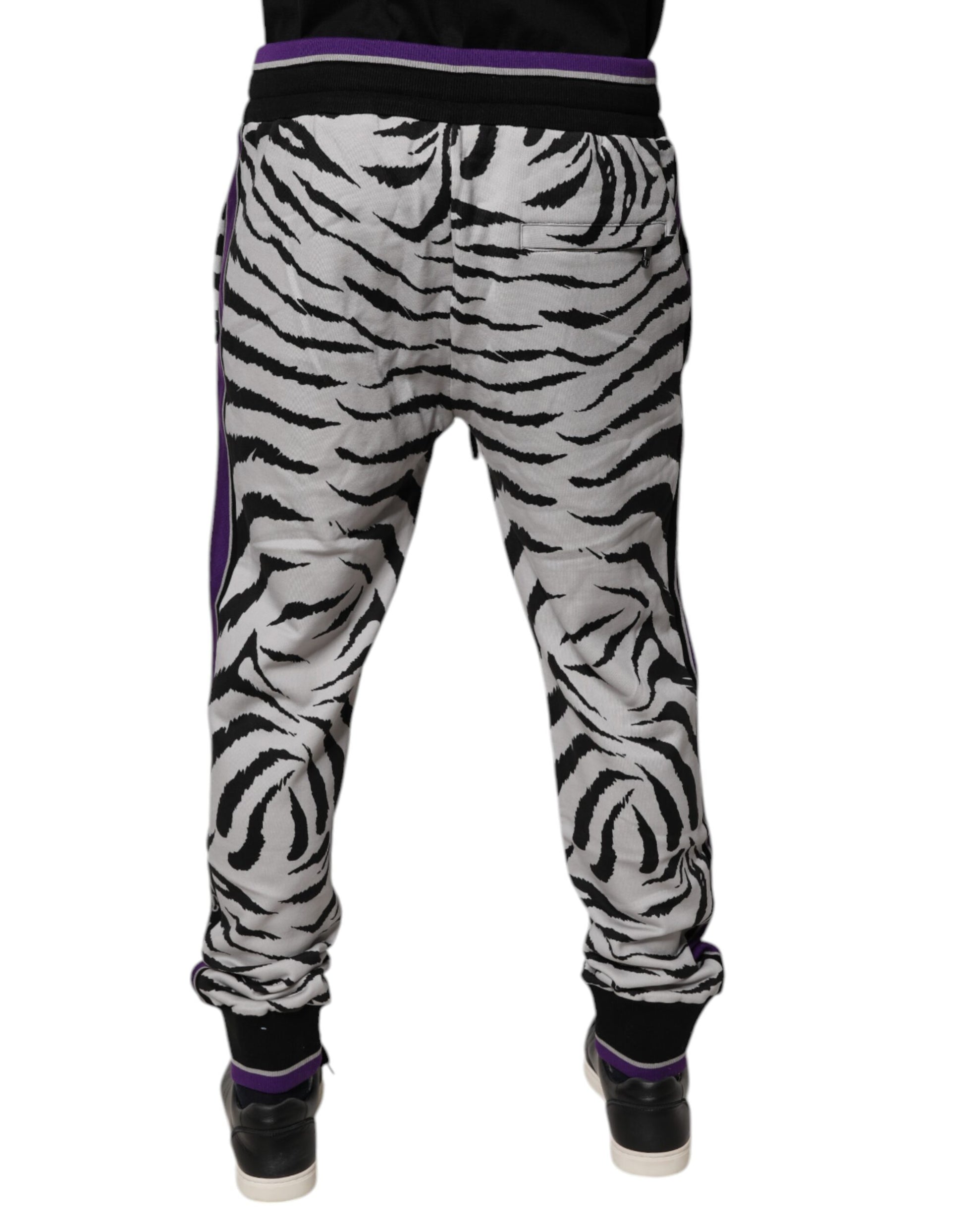 Dolce & Gabbana Black White Zebra Men Jogger Sweatpants Pants by Dolce & Gabbana