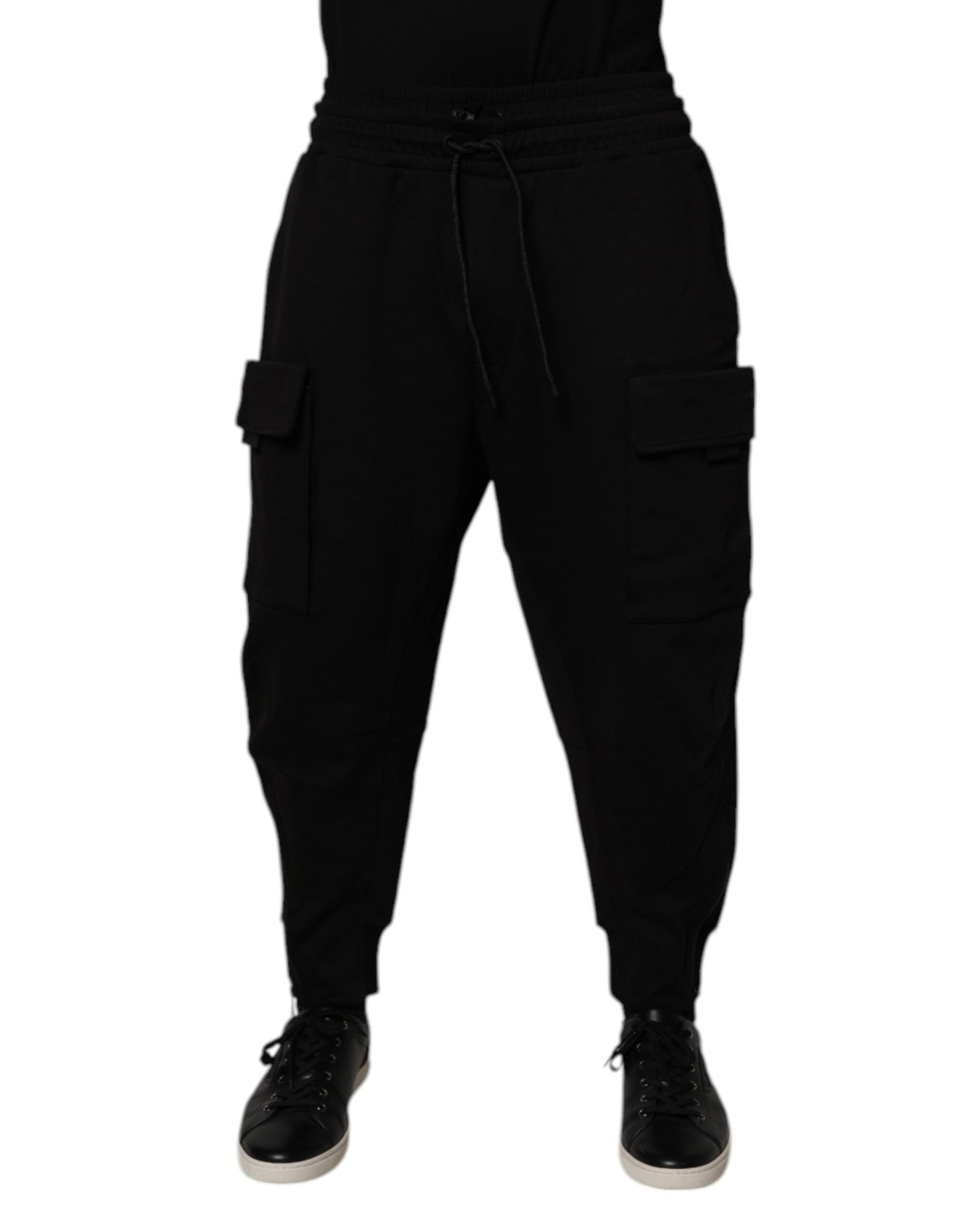 Dolce & Gabbana Black Cotton Men Cargo Jogger Sweatpants Pants by Dolce & Gabbana
