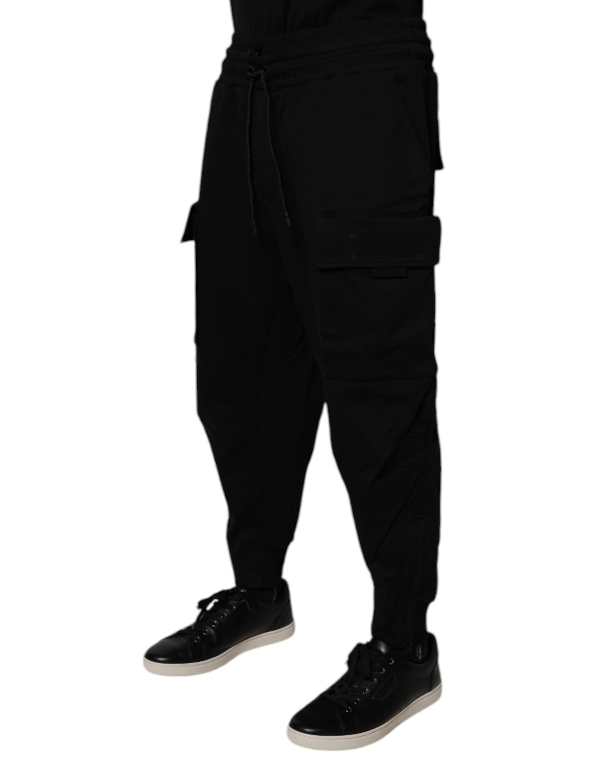 Dolce & Gabbana Black Cotton Men Cargo Jogger Sweatpants Pants by Dolce & Gabbana
