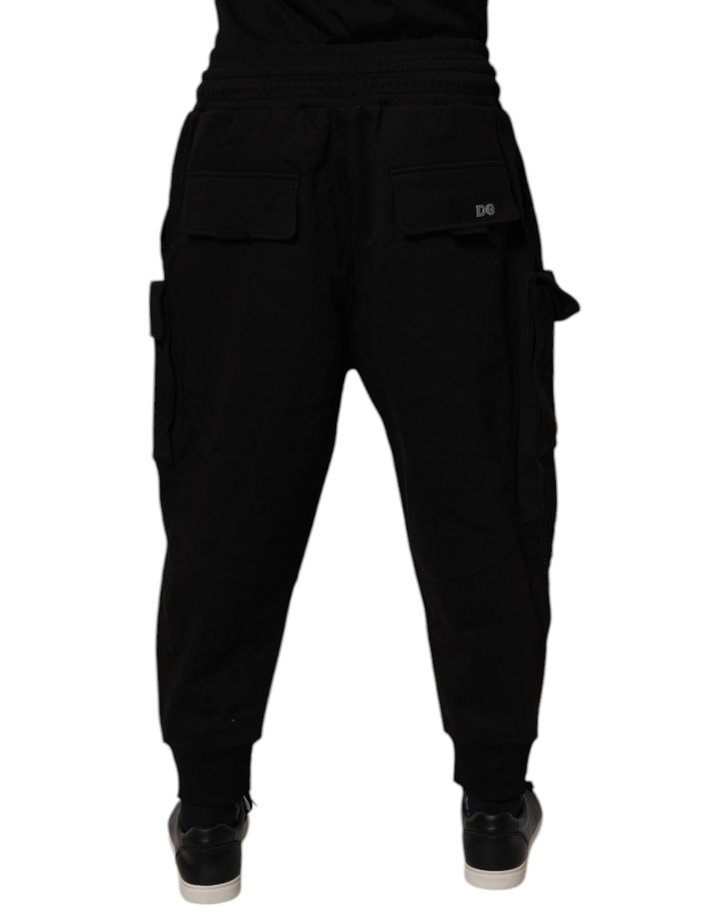 Dolce & Gabbana Black Cotton Men Cargo Jogger Sweatpants Pants by Dolce & Gabbana