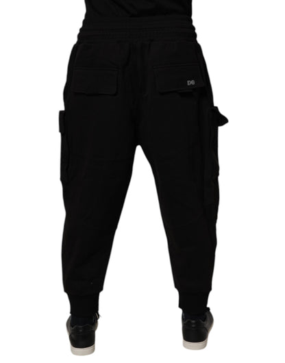 Dolce & Gabbana Black Cotton Men Cargo Jogger Sweatpants Pants by Dolce & Gabbana