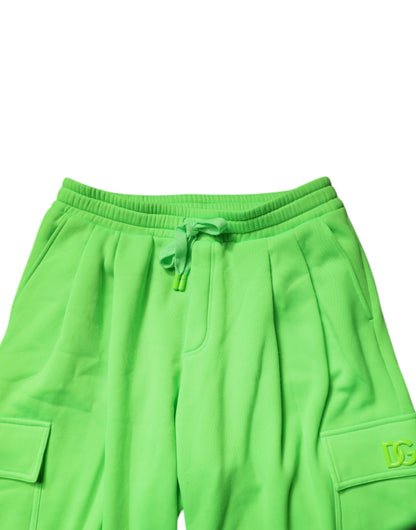 Dolce & Gabbana Neon Green Cargo Jogger Men Sweatpants Pants by Dolce & Gabbana
