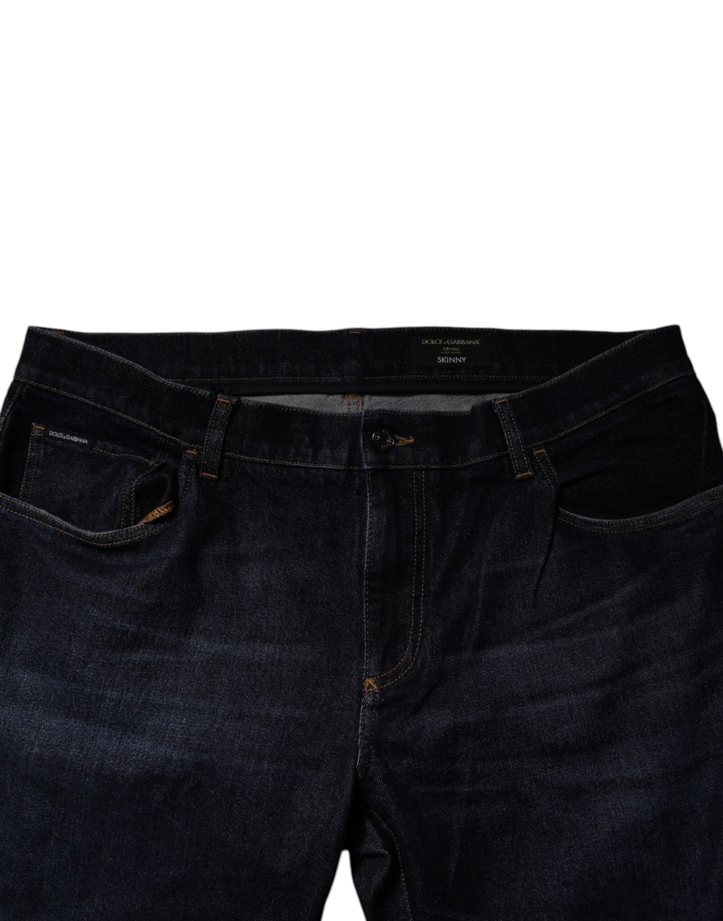 Dolce & Gabbana Dark Blue Cotton Stretch Skinny Denim Jeans by Dolce & Gabbana