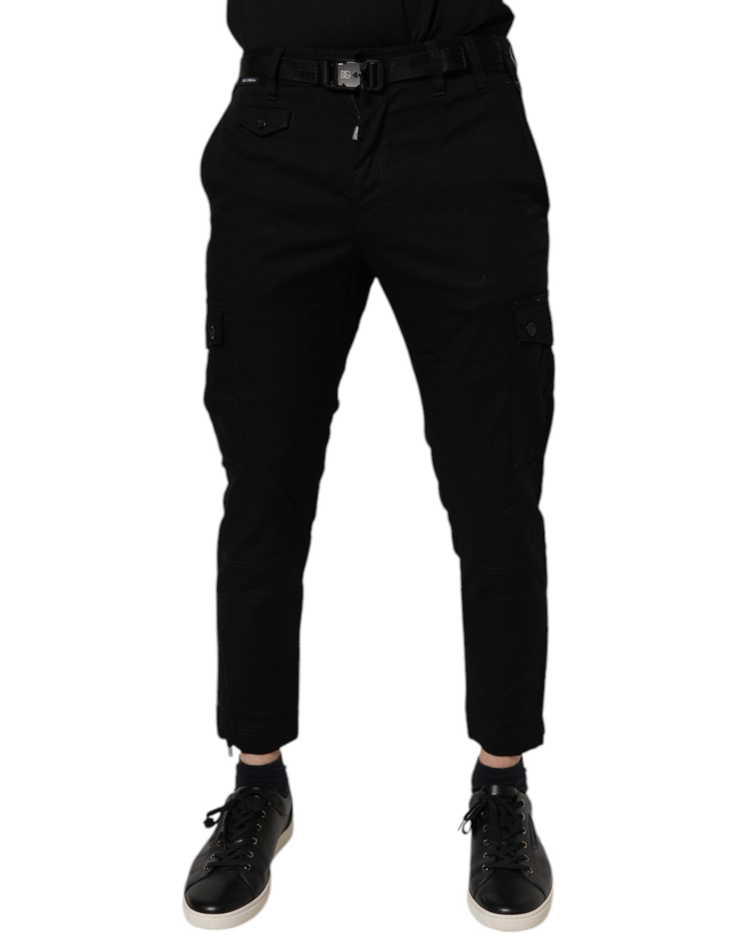Dolce & Gabbana Black Cotton Stretch Skinny Cargo Denim Jeans by Dolce & Gabbana