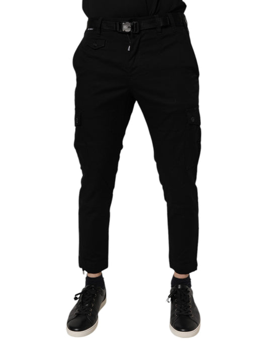 Dolce & Gabbana Black Cotton Stretch Skinny Cargo Denim Jeans by Dolce & Gabbana