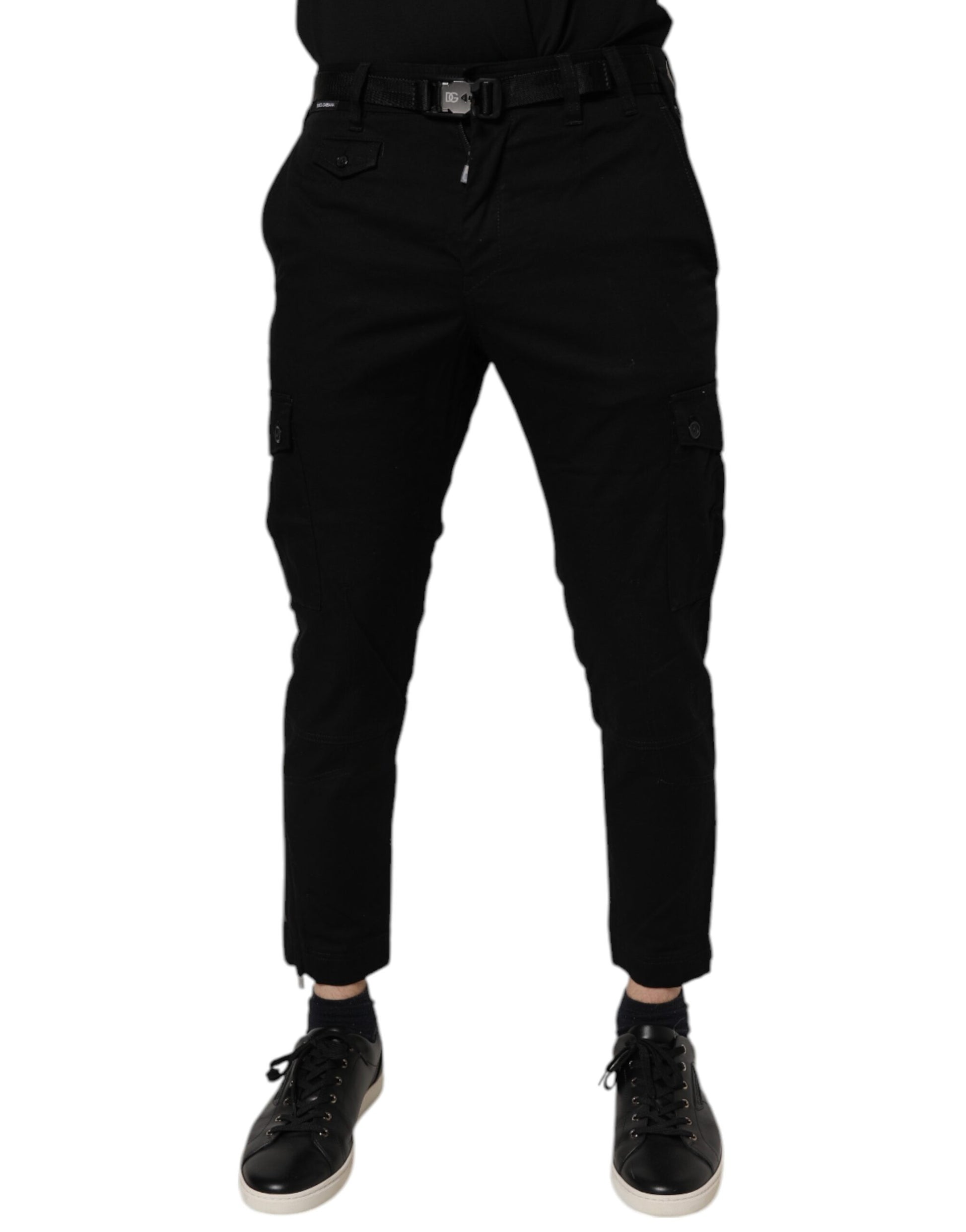 Dolce & Gabbana Black Cotton Stretch Skinny Cargo Denim Jeans by Dolce & Gabbana