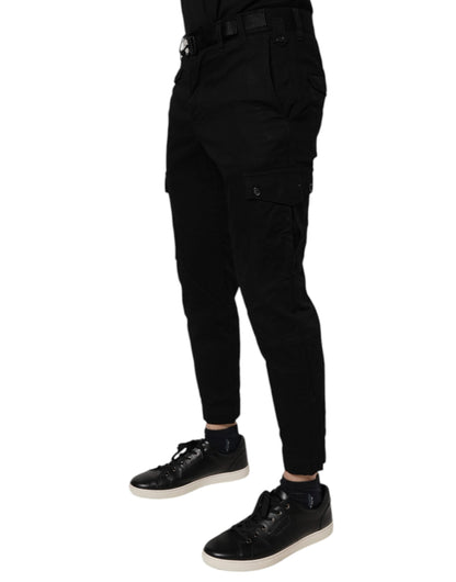 Dolce & Gabbana Black Cotton Stretch Skinny Cargo Denim Jeans by Dolce & Gabbana