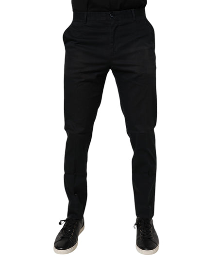 Dolce & Gabbana Black Cotton Stretch Skinny Dress Formal Pants by Dolce & Gabbana
