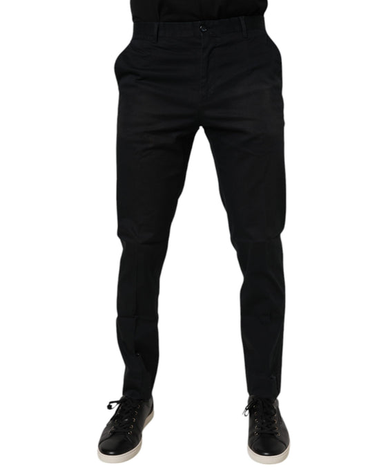 Dolce & Gabbana Black Cotton Stretch Skinny Dress Formal Pants by Dolce & Gabbana