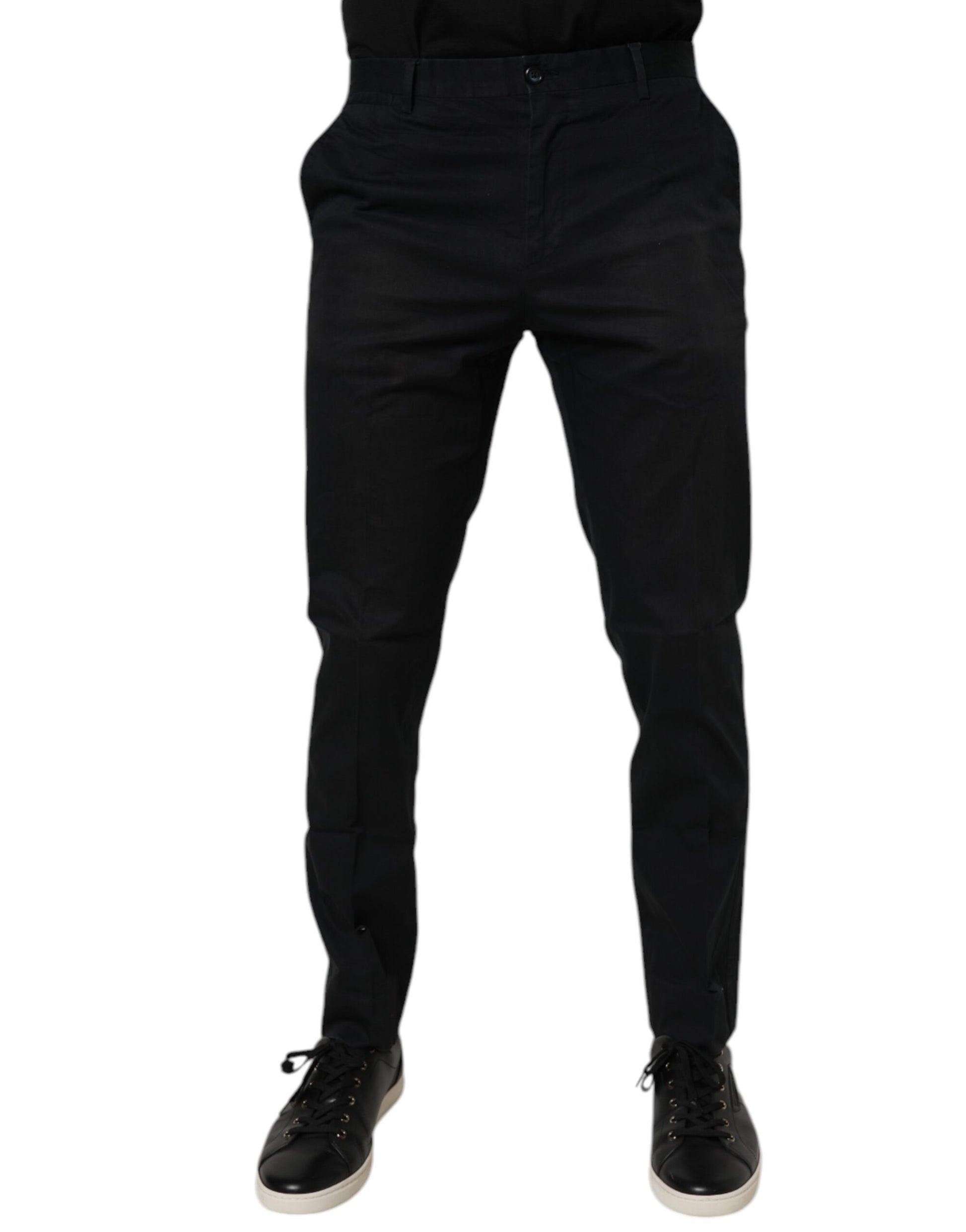 Dolce & Gabbana Black Cotton Stretch Skinny Dress Formal Pants by Dolce & Gabbana