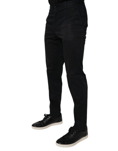 Dolce & Gabbana Black Cotton Stretch Skinny Dress Formal Pants by Dolce & Gabbana