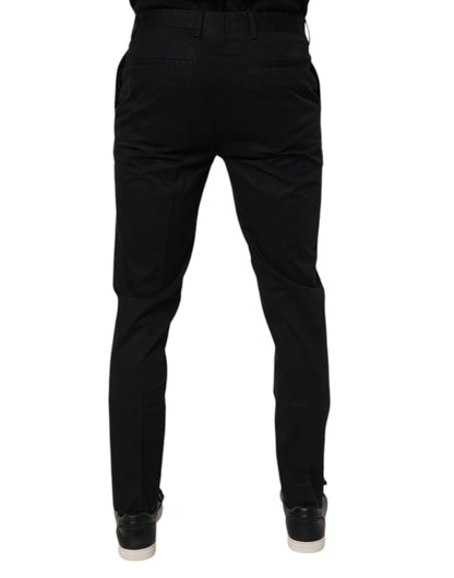 Dolce & Gabbana Black Cotton Stretch Skinny Dress Formal Pants by Dolce & Gabbana