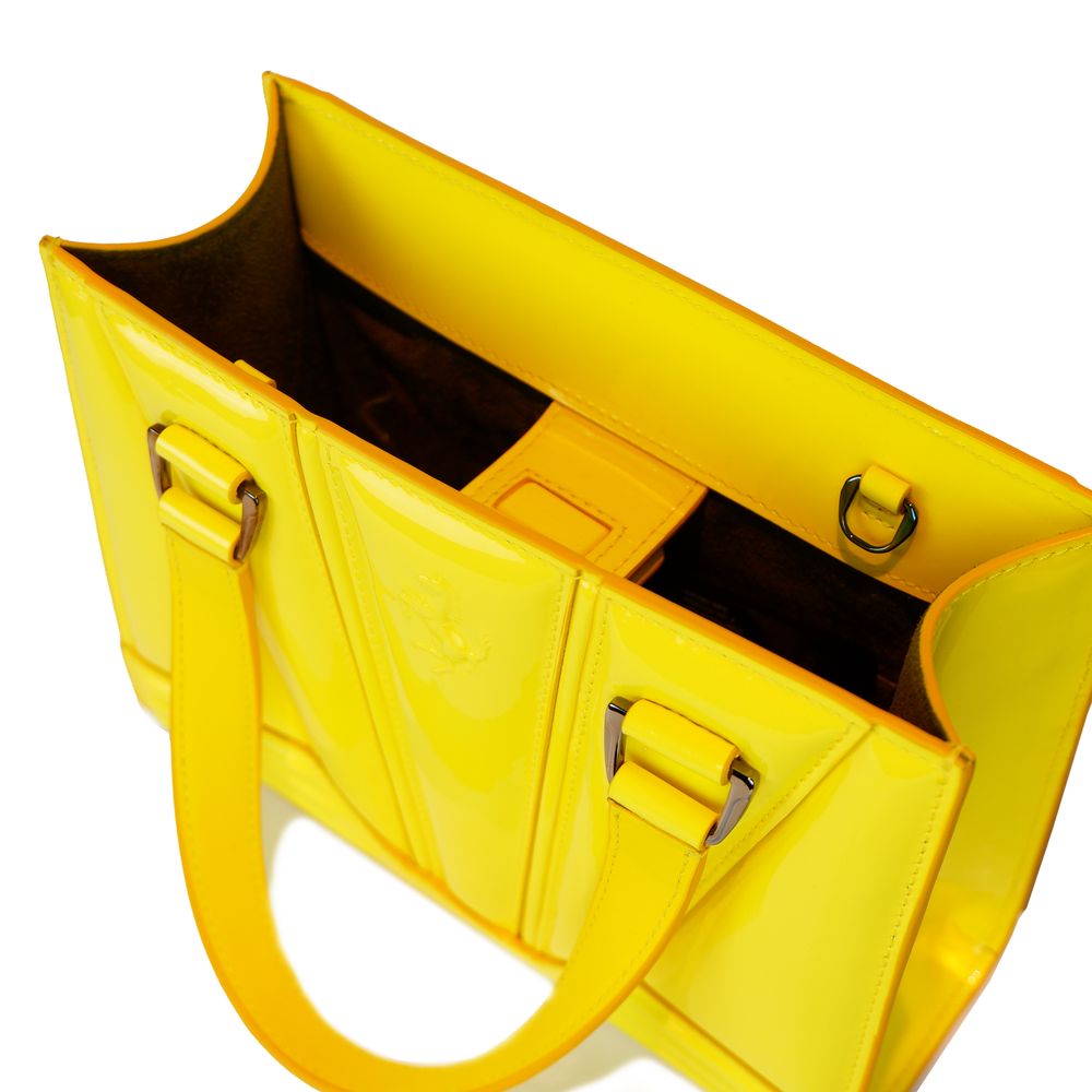 Sac à main en cuir jaune Ferrari