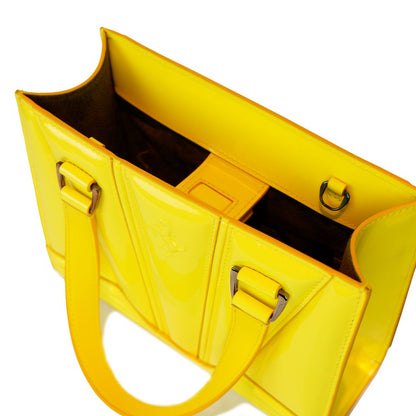 Sac à main en cuir jaune Ferrari