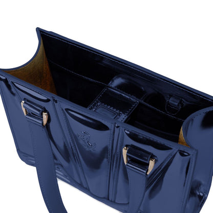 Sac à main en cuir bleu Ferrari