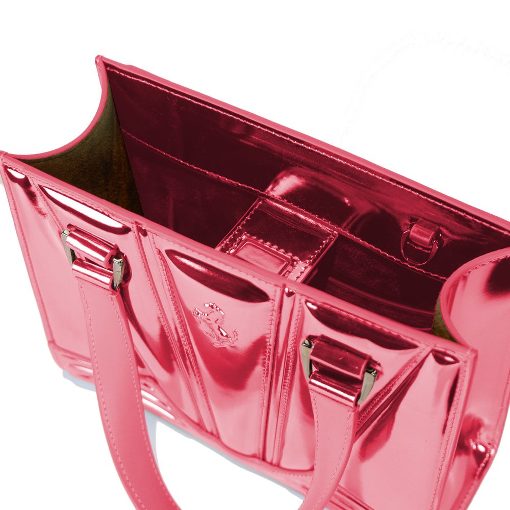 Sac à main en cuir fuchsia Ferrari